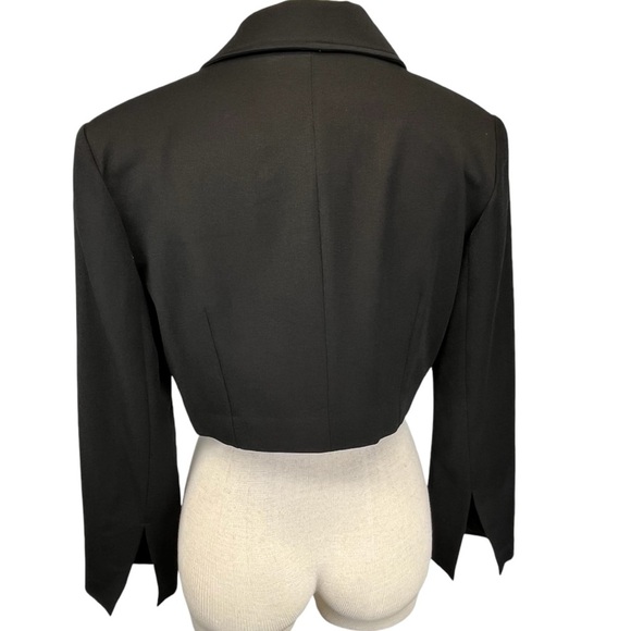 Alohas Cropped Single Breasted Tailored Blazer Women Small in Black - Picture 4 of 9